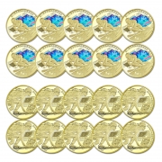 东方收藏 冬奥会纪念币 中国2022年北京冬季奥运会5元纪念币 首枚彩色硬币 10对20枚